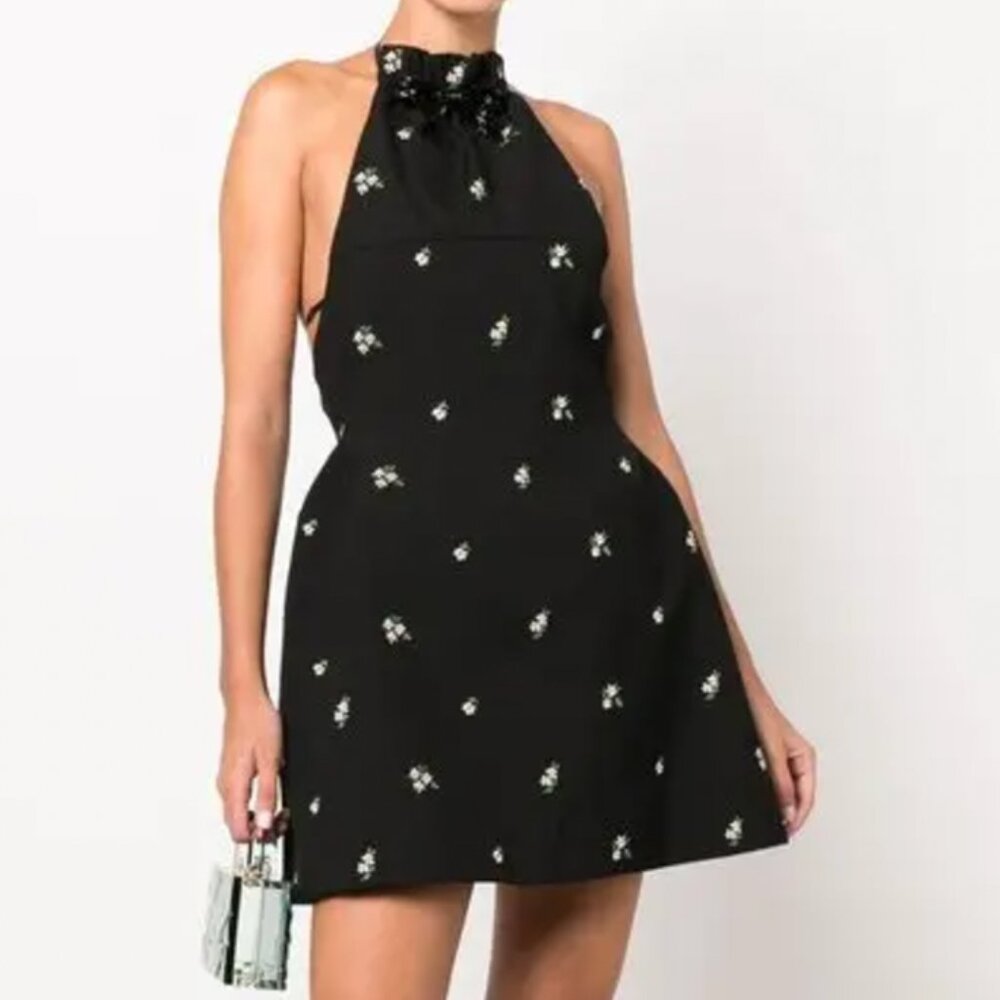 SHUSHU/TONG HALTERNECK EMBROIDERED FLORAL DRESS NWT